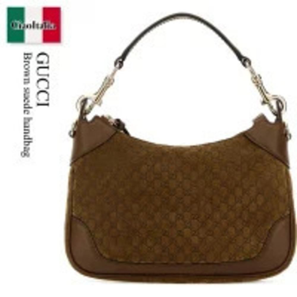 Gucci Bag Handbag Brown Suede